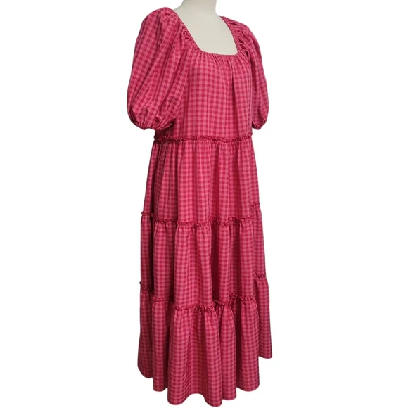 ZOCO EXCLUSIVE Daymaker Dress Pink Gingham Maxi Dress Size S - Picture 5 of 14